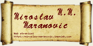Miroslav Maranović vizit kartica